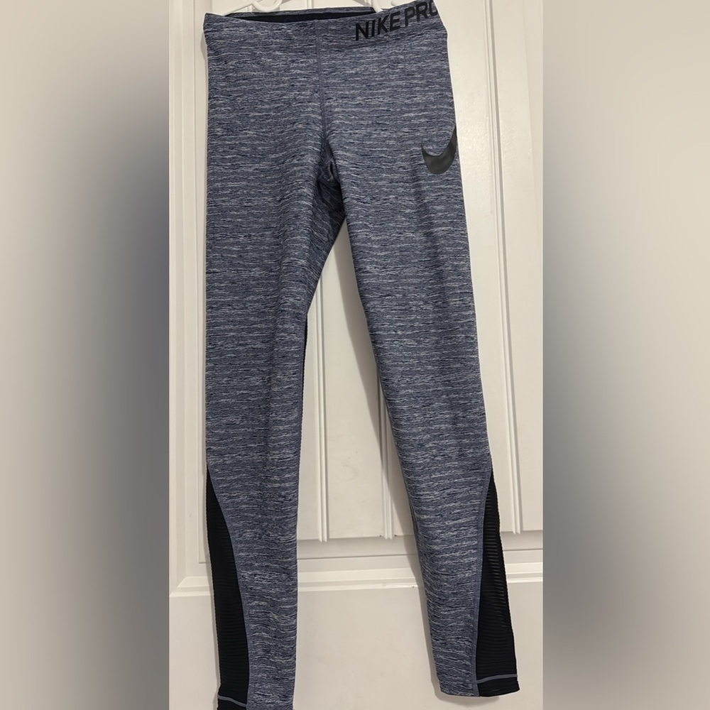 Nike women’s Pro Dri-Fit leggings blue/grey heathered small